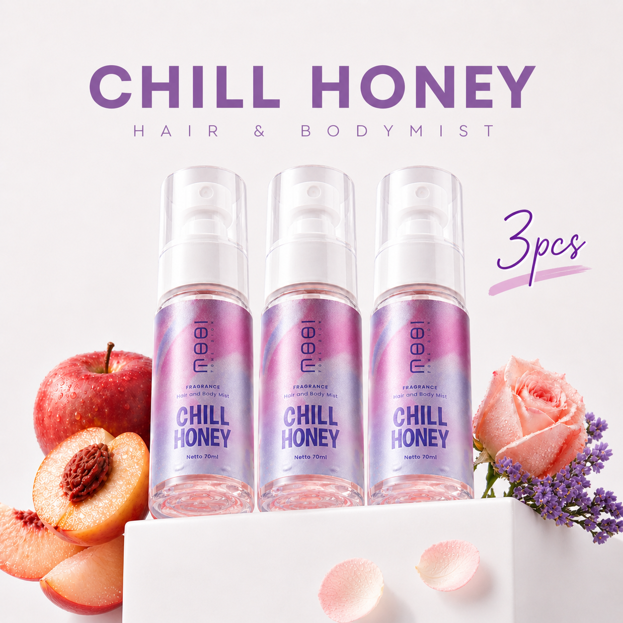 3 PCS - MOOI Hair & Body Mist Chill Honey